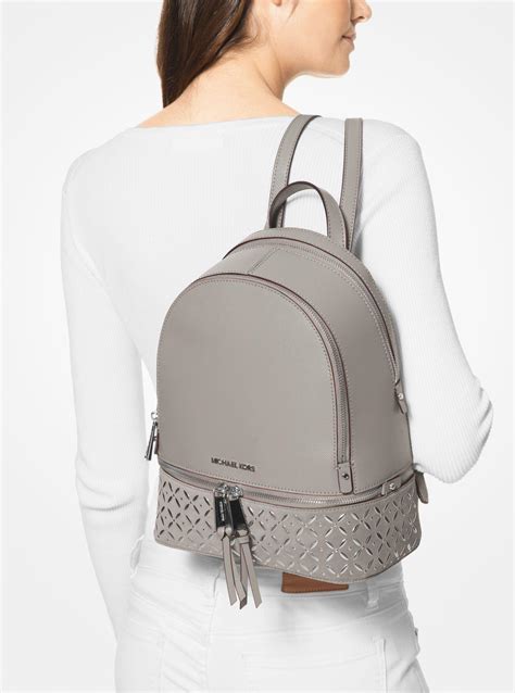 michael kors rhea medium embellished leather backpack|Michael Kors rhea zip backpack.